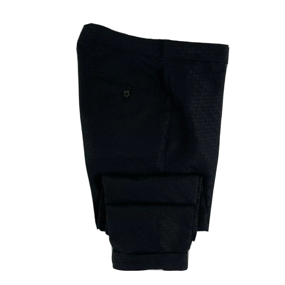 Billy Reid Black Cotton Blend Patterned Womens Slacks Size 4 NWOT